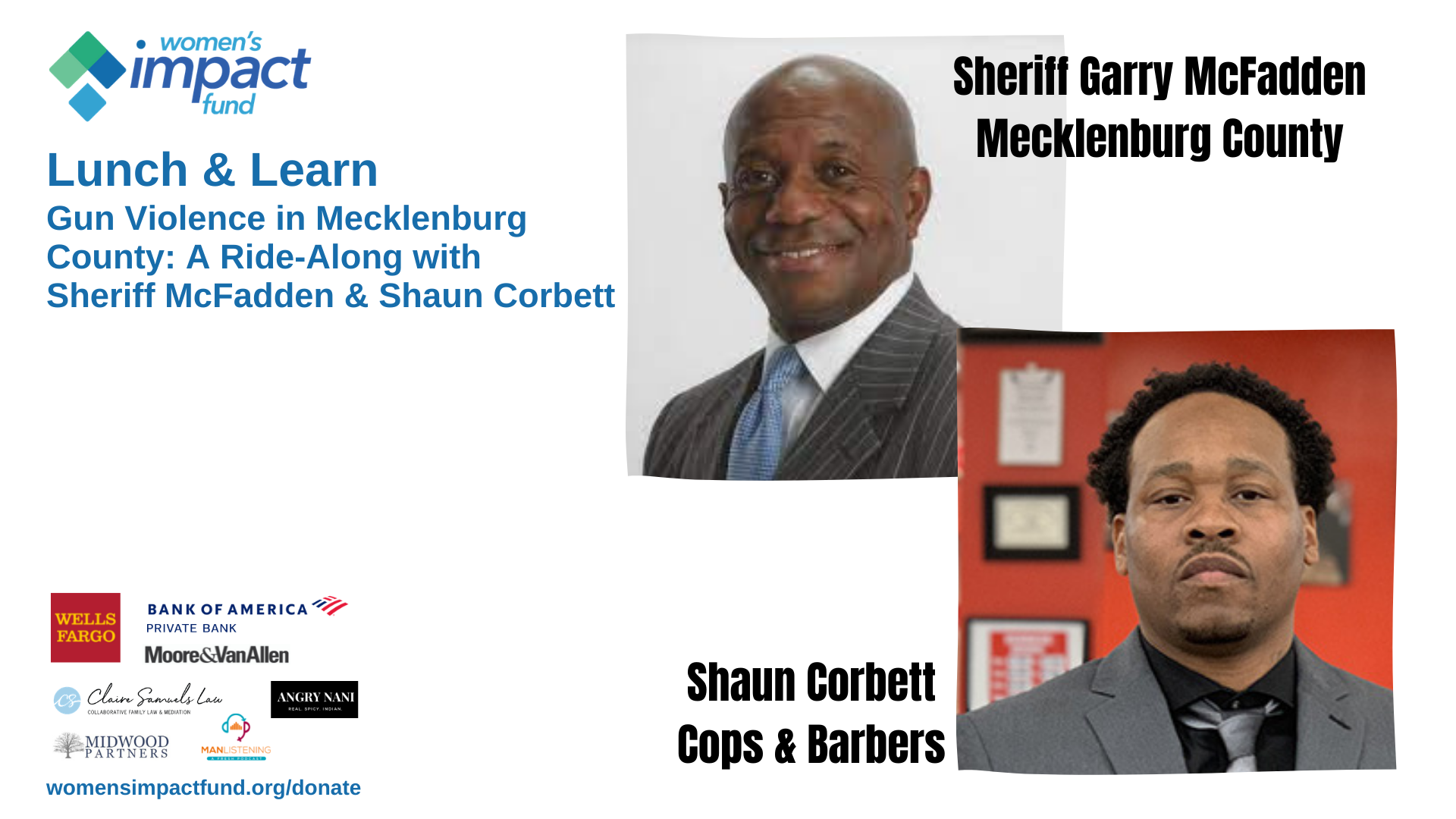 Lunch & Learn Recap: Gun Violence in Mecklenburg County – A Conversation with Sheriff Garry McFadden and Cops & Barbers Founder Shaun Corbett